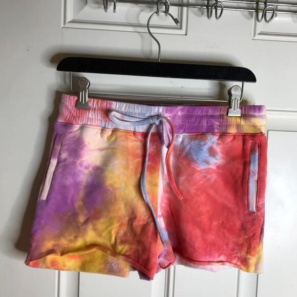 AR-33 Women's Fleece Sweatshirt/Sweat Shorts Set Multicolor Tie Dye NEW~ Size XS - Picture 3 of 8